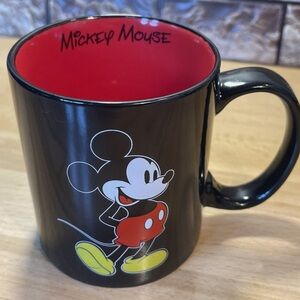 Disney Mickey Mouse Coffee Mug Black and Red 12 Oz